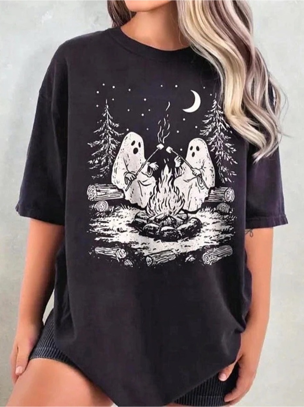 Graphic Short Sleeve T-Shirt in Black Like New